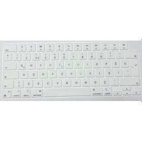 Resim Arabulalaca MacBook Uyumlu Air 15 A2941 M2 Türkçe Klavye Koruyucu Beyaz 
