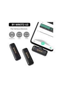 Resim Boya By-wm3t2-u2 Kablosuz Yaka Mikrofonu 2 Verici + Alıcı Youtube Vlog Canlı Akış Çok Yönlü Mikrofon 681100263a Fotoğraftaki 