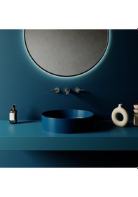 Resim Creavit Loop Yuvarlak Masa Üstü Çanak Lavabo Ø45 Cm Extra Mint Lp145-00mt 