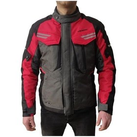 Resim Venom Kopenhag Motosiklet Montu Gri-kırmızı Full Koruma Motorcu Montu 