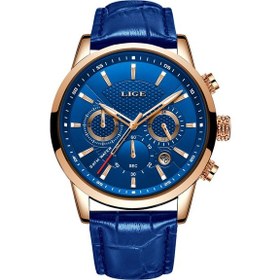 Resim Dış Ticaret Lıge Erkek Spor Kuvars Saat Su Geçirmez Çelik Kemer Çift Gözlü Çok Fonksiyonlu Saat İş Saati Bluebeltroseblue Titanyum 