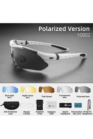 Resim Schulzz Rockbros Polarize %100 Uv Korumalı Beyaz 5 Lensli Bisiklet Spor Dağ Kayak Gözlüğü 