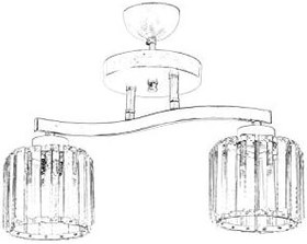 Resim AVONNI AV-65231-2E Eskitme Kaplama Modern Avize, E27, Metal, Kristal, 46x17cm 