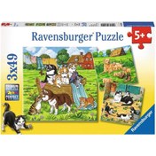 Resim Ravensburger 3x49 Parça Puzzle Tatlı Hayvancıklar 080021 