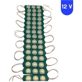 Resim 12 Volt 3 Watt 3 Lensli Yeşil 3030 Smd Led Modül Ip65 10 Adet Modül 