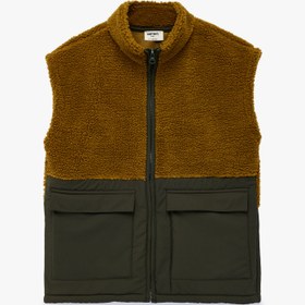 Resim Erkek Çocuk Fermuarlı Cep Detaylı Dik Yaka Kolsuz Polar Yelek 