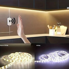 Resim 1 adet Hareket Sensörlü LED Işık Şeridi, USB Güçlü, Otomatik Sensör Anahtarı, Beyaz ve Sıcak Işık, Merdivenler, Dolaplar, Mutfaklar, Yatak Odaları ve Koridorlar için Mükemmel, Noel Süsü, Balkon Işık Şeridi, Tatil Işık Şeridi, TV Arka Işık 