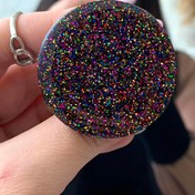 Resim Siyah Renkli Simli Yuvarlak Telefon Tutucu PopSocket 