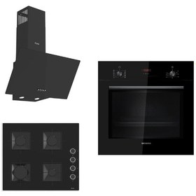 Resim Siemens - Ferre HB012FBB1T - SS205 - D086 Siyah Ankastre Set 