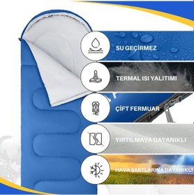 Resim Kingcamp Oasis 250 Ultralight Uyku Tulumu Blue Sağ F. Mavi 