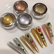 Resim 4 adet Sihirli Ayna Parıltılı Tırnak Sanatı Sequins, DIY Manikür Charms Süsleme Malzemeleri, Holografik Tırnak Sanatı Dekorasyon Seti Manikür Tasarımı için, Tırnak Sanatı Geliştirme Aksesuarları 
