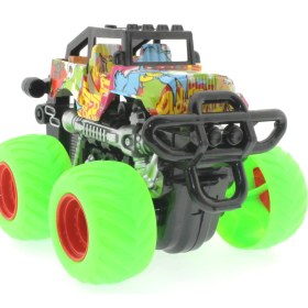Resim Die Cast Off Road Dev Yeşil Teker Araba 