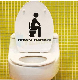 Resim Yılmazetic Downloading Wc Klozet Yapıştırma Banyo Sticker 40 x 35 CM 