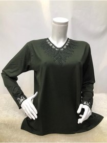 Resim Nacar Anne Yaka Süslü Bluz Penye( Yaka Deseni Farklılık Gösterebilir ) 