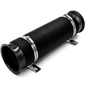 Resim Ranyeek 76mm Motor Soğuk Hava Girişi Borusu - Performans Artırıcı, Esnek Montajlı, Siyah Otomobil İçin 