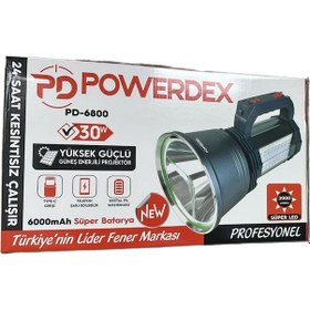 Resim Powerdex Pd-6800 30w 3000 Lümen Yüksek Güçlü Güneş Enerjili Proje Gri 