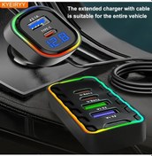 Resim Topnotch Black- Multi Fonksiyonlu Araç Şarj Cihazı 3usb 3type C Dijital Ekranlı 12v 24v 