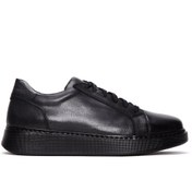 Resim Erkek Siyah Deri Casual Sneaker Derimod