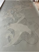 Resim BAŞYAPI DİZAYN Tekstil Kumaş Gri Zemin Üzeri Pembe Sandalye Desenli Pano 3 Parça (3,25 X 6.36m) 