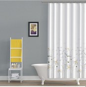 Resim Papatya Desenli Duş Perdesi, Çiçekli Banyo Perdesi 12 Adet C Çok Renkli 