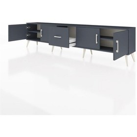 Resim Arges Tv Ünitesi 2 Raflı Tek Çekmeceli 4 Kapaklı 220x30x51 Antrasit-antrasit Antrasıt/antrasıt - Antrasıt 