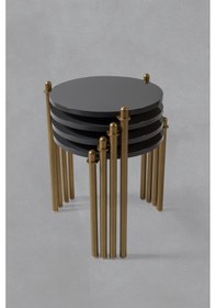 Resim 4 Lü Flora Zigon Sehpa - Füme 