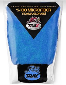 Resim TRAX Oto & Ev Yıkama Ve Cila Eldiveni Mikrofiber Araç Yıkama Eldiveni Mavi 