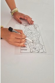 Resim Pi Papers Türkiye Haritası a4 boyutlarında yazılıp silinebilir şeffaf kağıt 