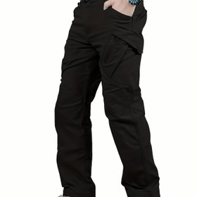 Resim Erkek Taktiksel Kargo Pantolonu, Düz Renk, Çok Cepli Tasarım, Açık Hava İnşaat İşçileri, Yürüyüş, Keşif İçin Dayanıklı İş Giyimi, Bahar/Sonbahar Stili 