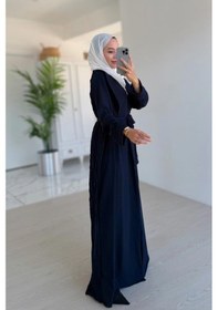 Resim Kahijab Sırt Detay Dökümlü Abaya - Lacivert Lacivert 