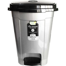 Resim Polytime Pedallı Basmalı İç Kovalı Ofis, Banyo, Mutfak Plastik Çöp Kutusu Kovası - 6 Litre - Gri - 28x22x22 Cm. 