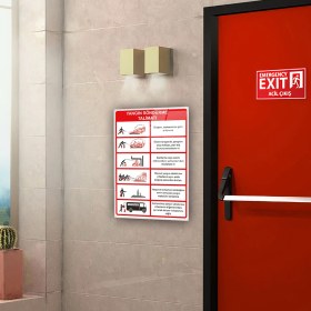 Resim Decorita Cam Pano | Yangın Söndürme Talimatı Tabela | 