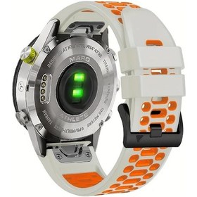 Resim Cloud011 Garmin Fenix 7 6 5 Forerunner Epix Takım 22mm Bej Beyaz Turuncu Kayış 