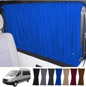 Resim Oto Pandami Mercedes Sprinter W906 Uzun 2006-2018 Uyumlu Mavi Raylı Oto Perde Takımı 