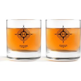 Resim BK Kişiye Özel Renkli Baskılı Isimli Ikili Viski Bardağı-26 