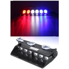 Resim 6 Ledli Çakar Lamba Vantuzlu Kırmızı-mavi Ikaz Lambası Çakmaklık 