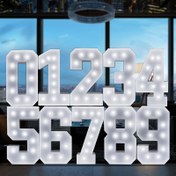Resim 91.44 cm Dev Marquee Işıklı Rakamlar 0-9 Parti Süslemeleri için Mükemmel, Kolay Kurulum ve Montaj Mozaik Marquee Aydınlık Rakamlar Doğum Günü Partisi Yıldönümü Düğün Süslemeleri Mozaik Aydınlık Rakamlar Parti Dekorasyonu (Beyaz Işık) 