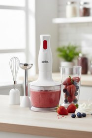 Resim Sinbo Shb-3147 3 Fonksiyonlu El Blender Seti - Beyaz / 350Watt 