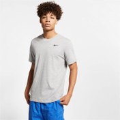 Resim Nike Dri-FIT Crew Solid Erkek Gri T-Shirt 