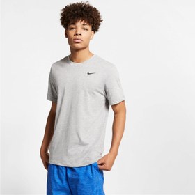 Resim Nike Dri-FIT Crew Solid Erkek Gri T-Shirt 