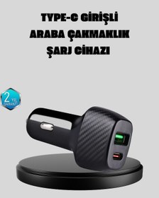 Resim Flzdgnkr Pd Destekli 38w Araç Şarj Başlığı Type-c + Usb Çift Çıkış Hızlı Şarj 
