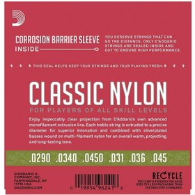 Resim D'Addario EJ27N 1/2 Classics Serisi Klasik Gitar Tel Seti (1/2 Ölçek - Normal Tension - Gümüş Sarım) 