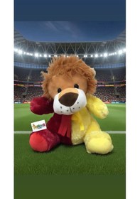 Resim Sevimli Aslan Taraftar Peluş Oyuncak Hediyelik Uyku Arkadaşı 30 Cm Kırmızı 