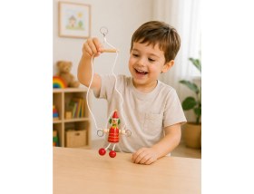 Resim Basel Maison Ahşap Ipli Kukla (15 Cm) 