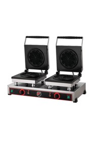 Resim Işıkgaz Intch - Silverinox Çiftli Çiçek Model Waffle Makinesi 16 Cm Elektrikli 