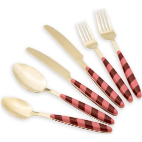 Resim The Mia Joy Çatal Kaşık Bıçak Takımı Pembe Gold 36 Parça Çok Renkli 