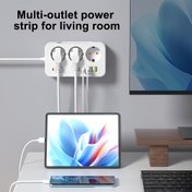 Resim 2025 yeni çok fonksiyonlu güç kartı/güç prizi, (3AC + 3USB-A + 3Tip-C) ile 1 güç kartı, ana anahtar, evde, ofiste gibi çeşitli kullanım senaryolarında kullanılmak üzere tasarlanmış 2 metre uzunluğunda bir güç uzatma kablosu ile donatılmış 