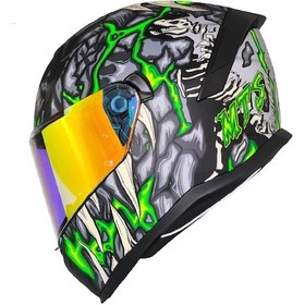 Resim Motoanl Skull Yeni Ece 22.r06 Güneş Vizörlü Full Face Motor Kask Çok Renkli 