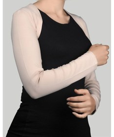 Resim Altobeh Uzun Kollu Kadın Tesettür İçe Giyilen Bolero - Bej Çok Renkli 