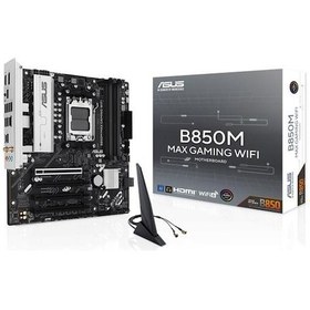 Resim Asus B850m Max Gamıng Wıfı6 Ddr5 Hdmı-dp Typec Pcıe 5.0 Am5 Matx 
